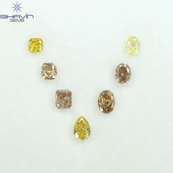 1.77 CT/7 Pcs Natural Mix Diamond Mix Fancy Color Clarity SI (4.82 MM)
