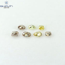 1.77 CT/7 Pcs Natural Mix Diamond Mix Fancy Color Clarity SI (4.82 MM)