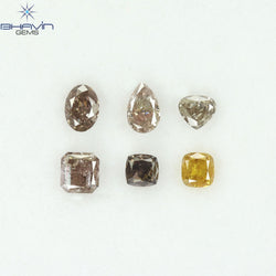1.19 CT/6 Pcs Natural Mix Diamond Mix Fancy Color Clarity I1 (4.60 MM)