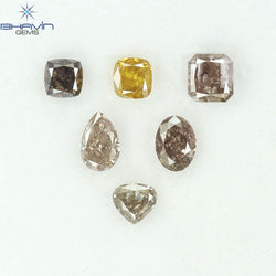1.19 CT/6 Pcs Natural Mix Diamond Mix Fancy Color Clarity I1 (4.60 MM)