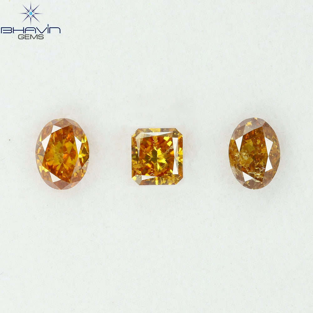 1.03 CT/3 Pcs Natural Mix Diamond Mix Fancy Color Clarity I1 (4.88 MM)