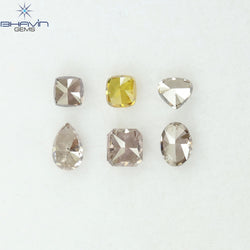 1.19 CT/6 Pcs Natural Mix Diamond Mix Fancy Color Clarity I1 (4.60 MM)