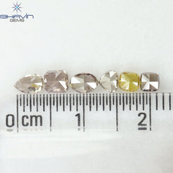 1.19 CT/6 Pcs Natural Mix Diamond Mix Fancy Color Clarity I1 (4.60 MM)