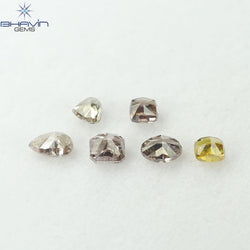 1.19 CT/6 Pcs Natural Mix Diamond Mix Fancy Color Clarity I1 (4.60 MM)