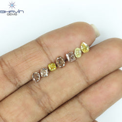 1.77 CT/7 Pcs Natural Mix Diamond Mix Fancy Color Clarity SI (4.82 MM)
