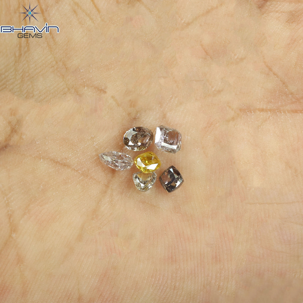 1.19 CT/6 Pcs Natural Mix Diamond Mix Fancy Color Clarity I1 (4.60 MM)
