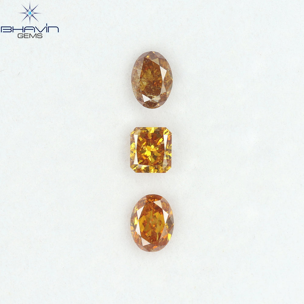 1.03 CT/3 Pcs Natural Mix Diamond Mix Fancy Color Clarity I1 (4.88 MM)