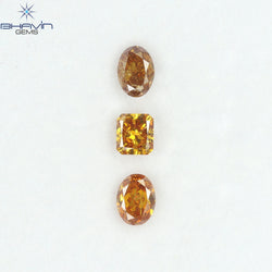 1.03 CT/3 Pcs Natural Mix Diamond Mix Fancy Color Clarity I1 (4.88 MM)