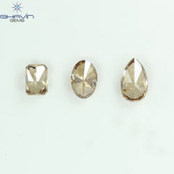 1.56 CT/3 Pcs Natural Mix Diamond Brown Color Clarity SI (7.17 MM)