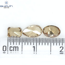 1.56 CT/3 Pcs Natural Mix Diamond Brown Color Clarity SI (7.17 MM)