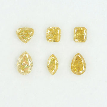 1.78 CT/6 Pcs Natural Mix Diamond Orange Color Clarity I1 (5.70 MM)