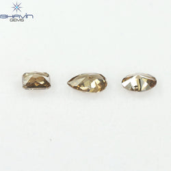 1.56 CT/3 Pcs Natural Mix Diamond Brown Color Clarity SI (7.17 MM)