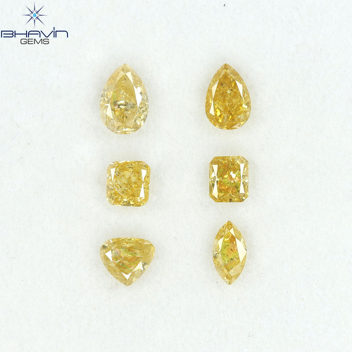 1.78 CT/6 Pcs Natural Mix Diamond Orange Color Clarity I1 (5.70 MM)