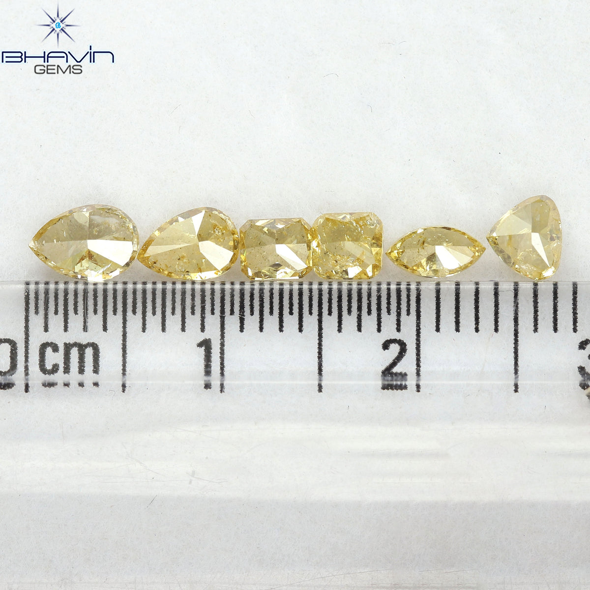 1.78 CT/6 Pcs Natural Mix Diamond Orange Color Clarity I1 (5.70 MM)