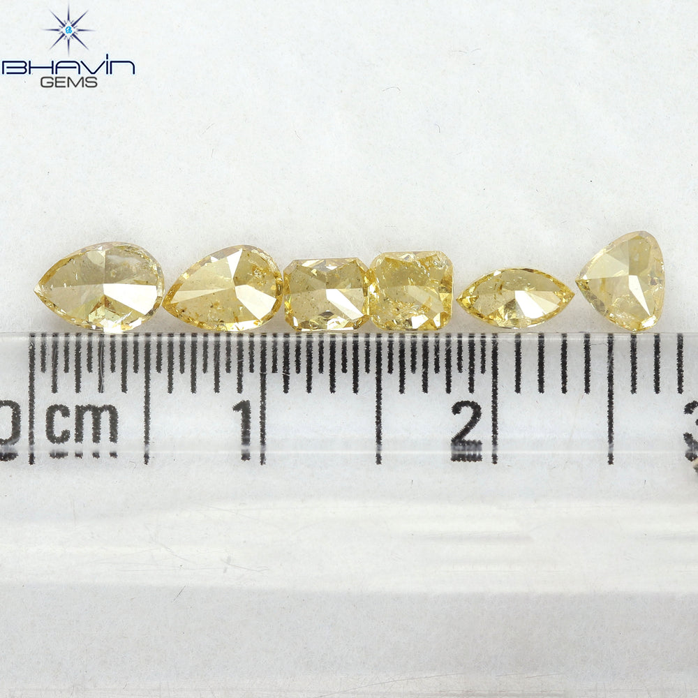 1.78 CT/6 Pcs Natural Mix Diamond Orange Color Clarity I1 (5.70 MM)