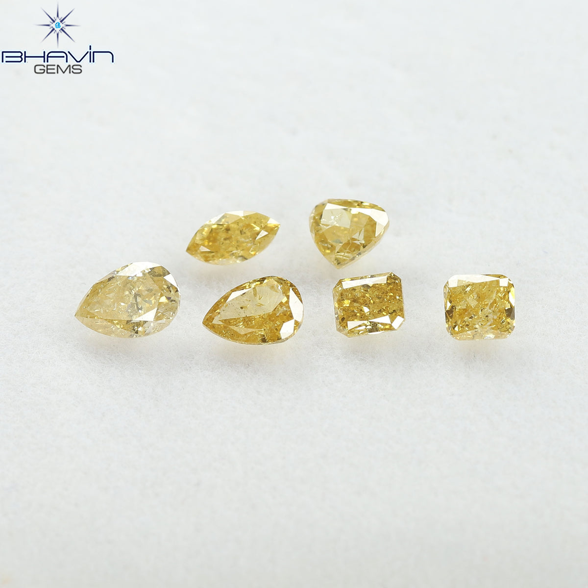 1.78 CT/6 Pcs Natural Mix Diamond Orange Color Clarity I1 (5.70 MM)