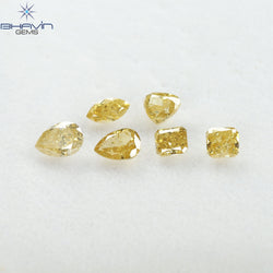 1.78 CT/6 Pcs Natural Mix Diamond Orange Color Clarity I1 (5.70 MM)