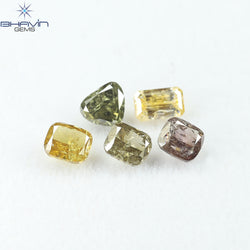 2.17 CT/5 Pcs Natural Mix Diamond Mix Fancy Color Clarity I1 (5.14 MM)