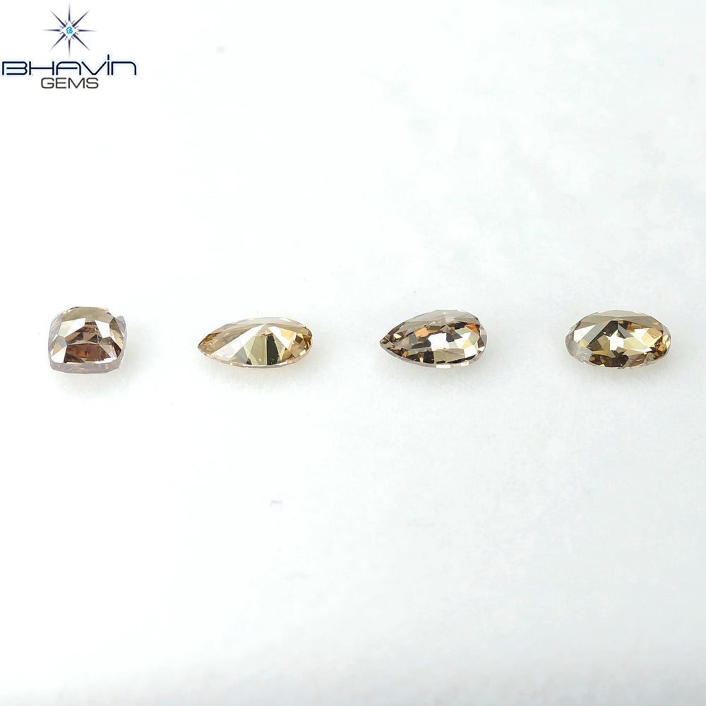 1.61 CT/4 Pcs Natural Mix Diamond Brown Color Clarity VS (6.12 MM)