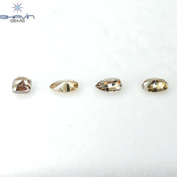 1.61 CT/4 Pcs Natural Mix Diamond Brown Color Clarity VS (6.12 MM)