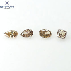 1.61 CT/4 Pcs Natural Mix Diamond Brown Color Clarity VS (6.12 MM)