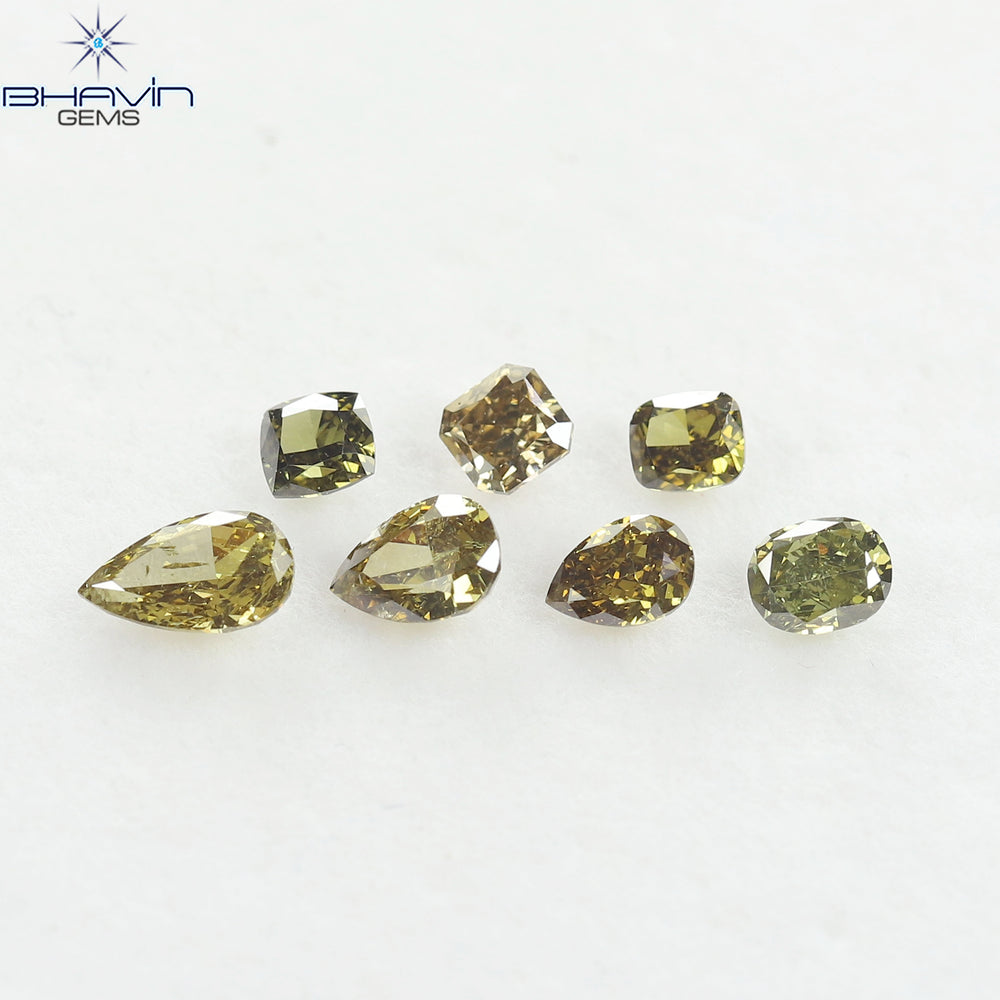 1.80 CT/7 Pcs Natural Mix Diamond Green Color Clarity SI (6.27 MM)