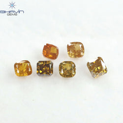 2.06 CT/6 Pcs Natural Mix Diamond Orange Color Clarity SI (4.15 MM)