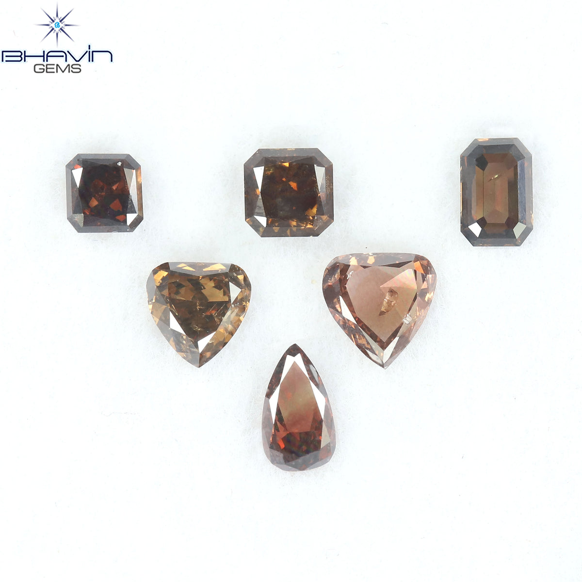 1.49 CT/6 Pcs Natural Mix Diamond Dark Brown Color Clarity SI (5.08 MM)