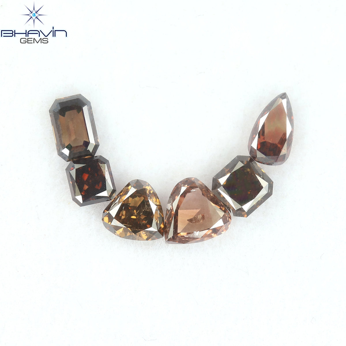 1.49 CT/6 Pcs Natural Mix Diamond Dark Brown Color Clarity SI (5.08 MM)
