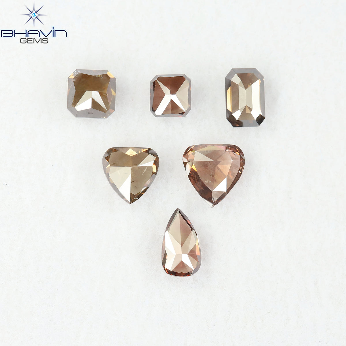 1.49 CT/6 Pcs Natural Mix Diamond Dark Brown Color Clarity SI (5.08 MM)