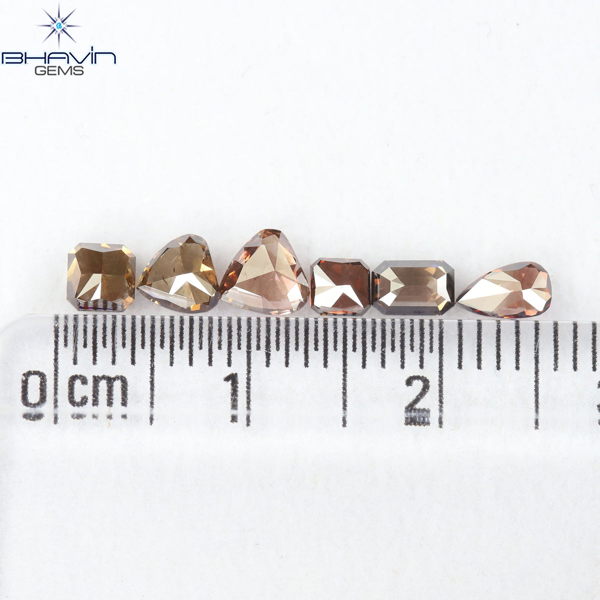 1.49 CT/6 Pcs Natural Mix Diamond Dark Brown Color Clarity SI (5.08 MM)