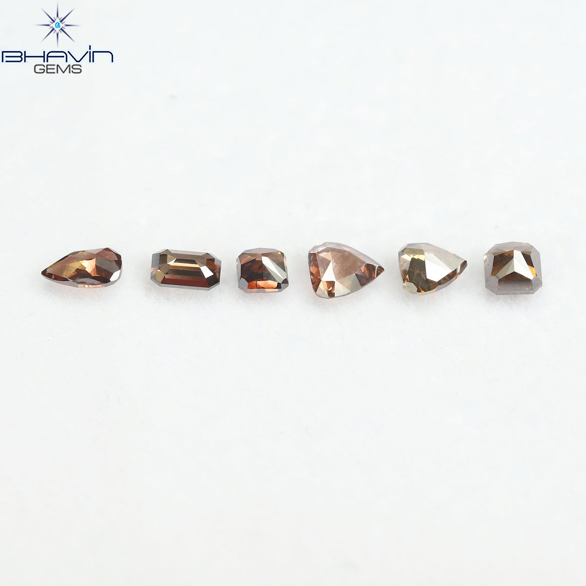 1.49 CT/6 Pcs Natural Mix Diamond Dark Brown Color Clarity SI (5.08 MM)