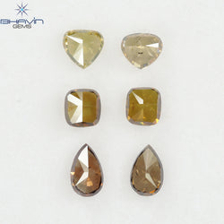 1.47 CT/6 Pcs Natural Mix Diamond Mix Fancy Color Clarity SI (4.91 MM)