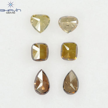 1.47 CT/6 Pcs Natural Mix Diamond Mix Fancy Color Clarity SI (4.91 MM)