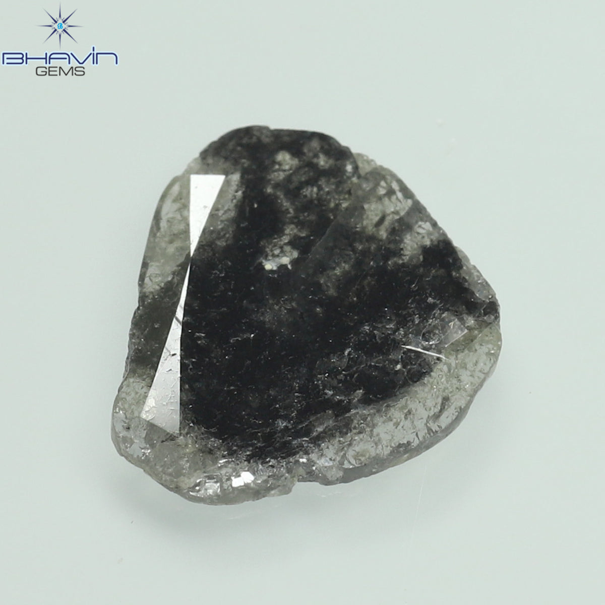 1.39 CT スライス シェイプ ナチュラル ダイヤモンド ソルト アンド ペッパー カラー I3 クラリティ (10.77 MM)