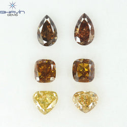 1.47 CT/6 Pcs Natural Mix Diamond Mix Fancy Color Clarity SI (4.91 MM)