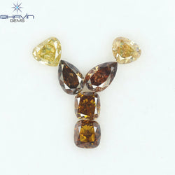 1.47 CT/6 Pcs Natural Mix Diamond Mix Fancy Color Clarity SI (4.91 MM)