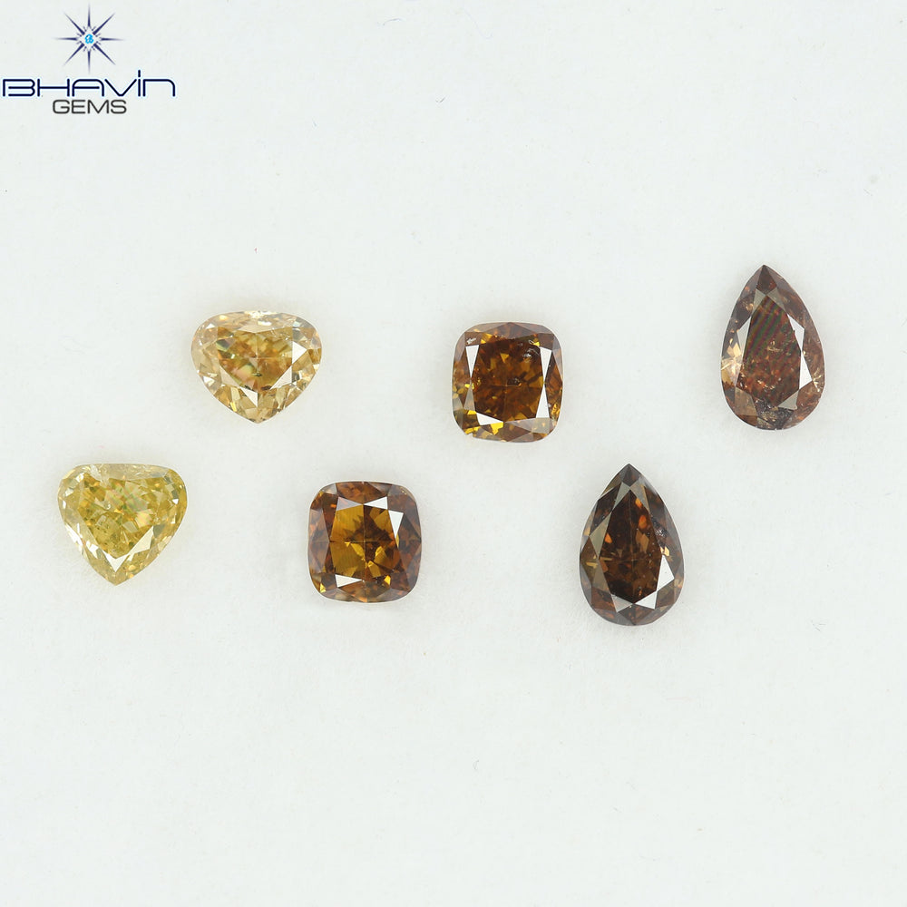 1.47 CT/6 Pcs Natural Mix Diamond Mix Fancy Color Clarity SI (4.91 MM)