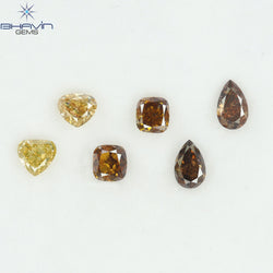 1.47 CT/6 Pcs Natural Mix Diamond Mix Fancy Color Clarity SI (4.91 MM)