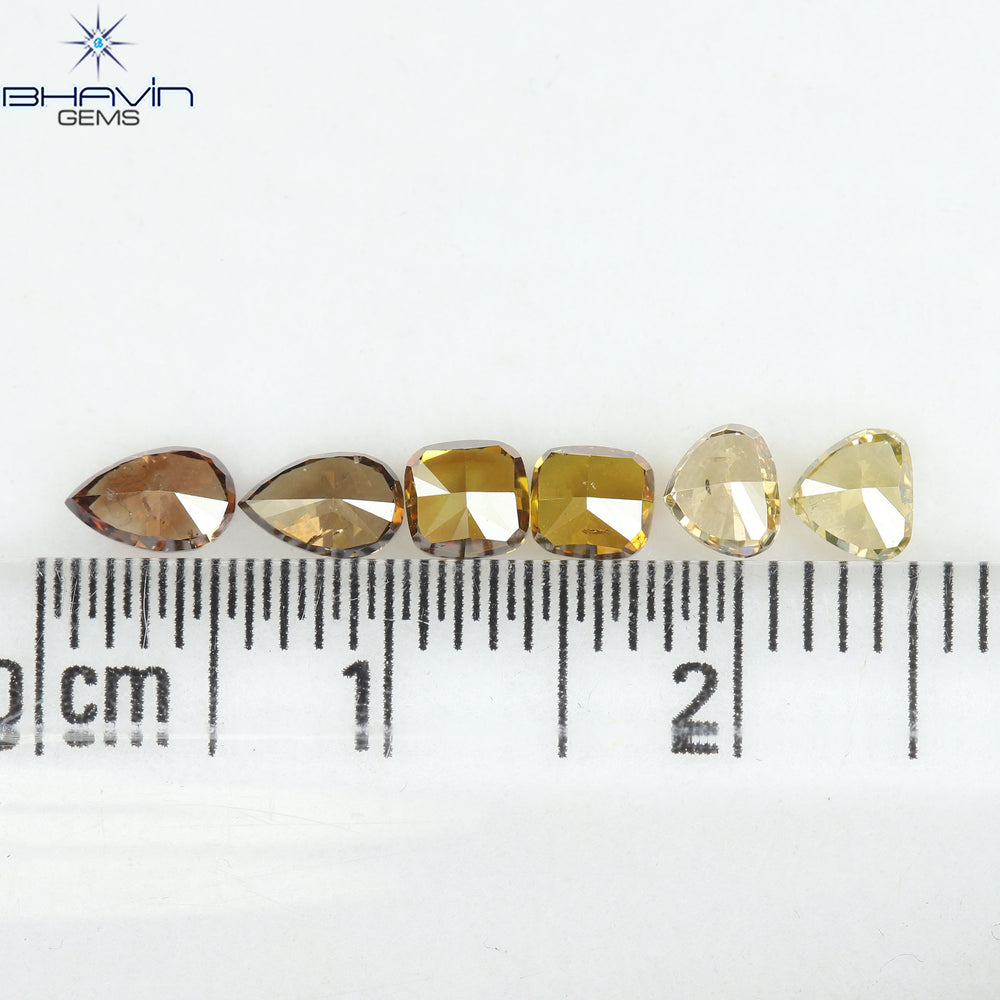 1.47 CT/6 Pcs Natural Mix Diamond Mix Fancy Color Clarity SI (4.91 MM)