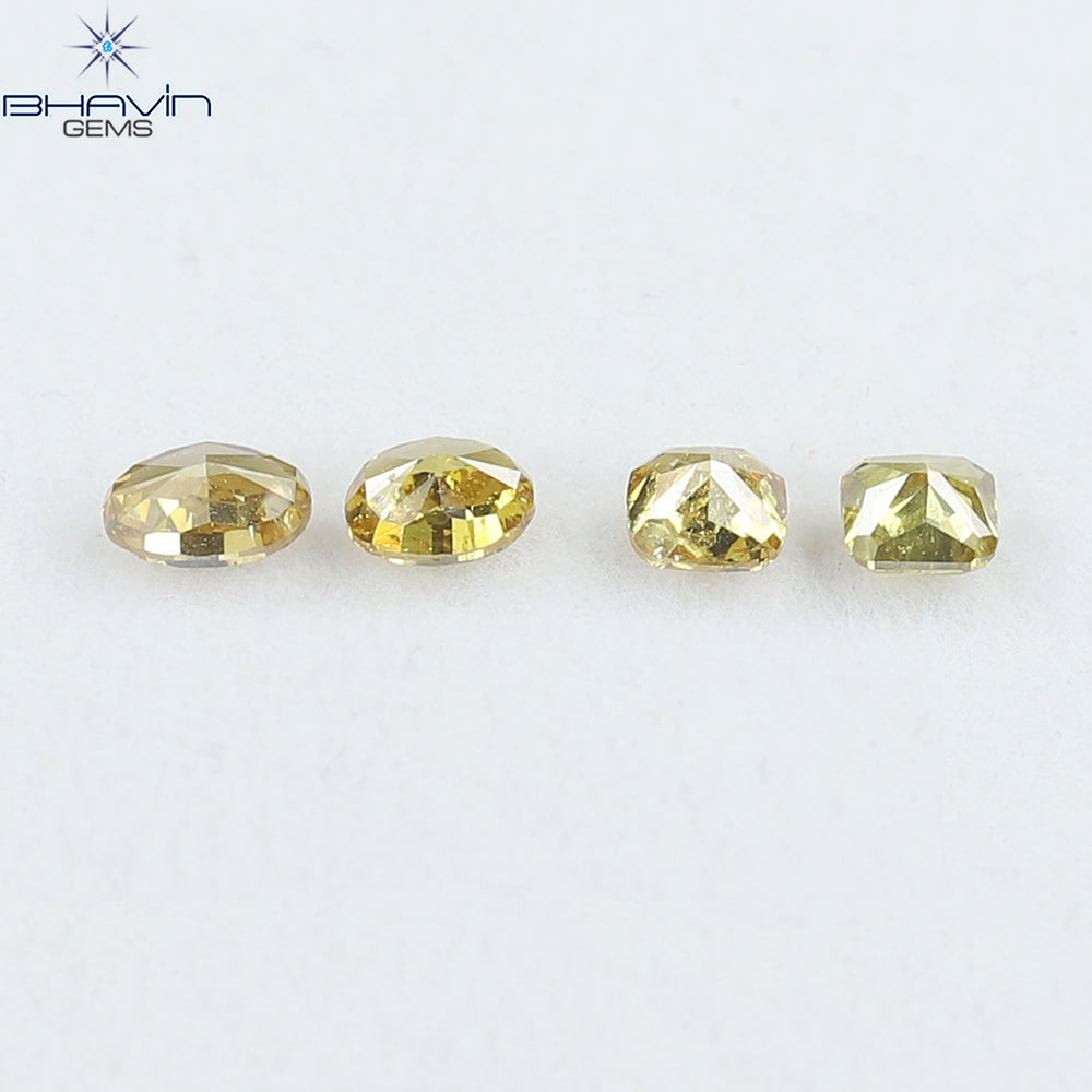 0.92 CT/4 Pcs Natural Mix Diamond Orange Color Clarity I1 (4.56 MM)