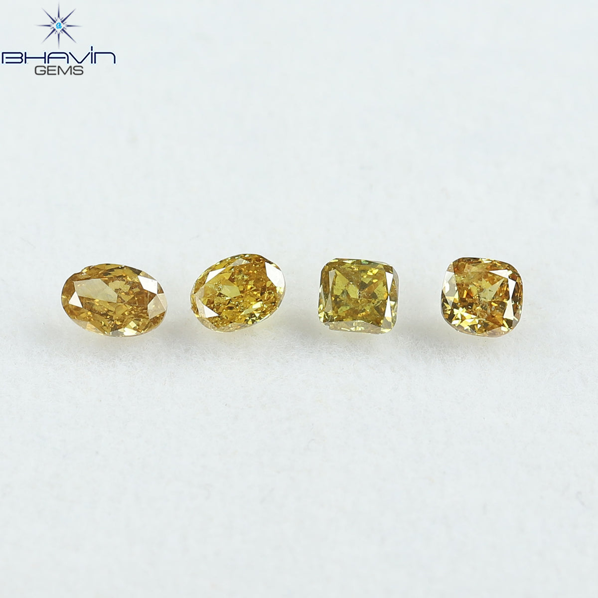 0.92 CT/4 Pcs Natural Mix Diamond Orange Color Clarity I1 (4.56 MM)