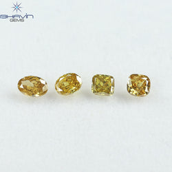 0.92 CT/4 Pcs Natural Mix Diamond Orange Color Clarity I1 (4.56 MM)