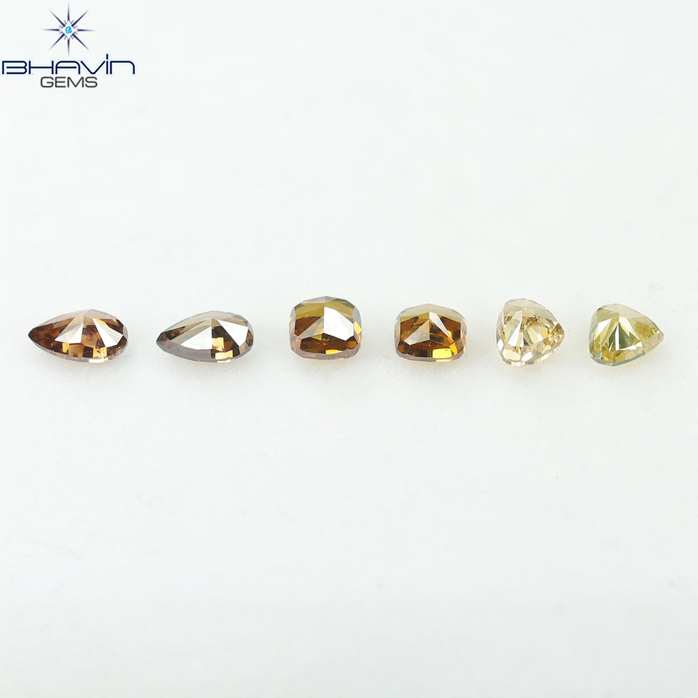 1.47 CT/6 Pcs Natural Mix Diamond Mix Fancy Color Clarity SI (4.91 MM)