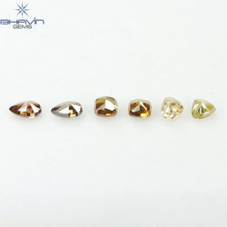 1.47 CT/6 Pcs Natural Mix Diamond Mix Fancy Color Clarity SI (4.91 MM)