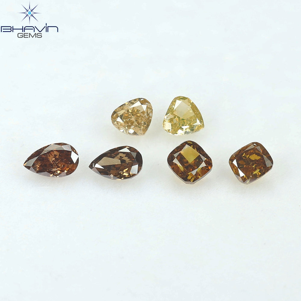 1.47 CT/6 Pcs Natural Mix Diamond Mix Fancy Color Clarity SI (4.91 MM)