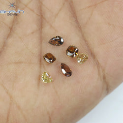 1.47 CT/6 Pcs Natural Mix Diamond Mix Fancy Color Clarity SI (4.91 MM)