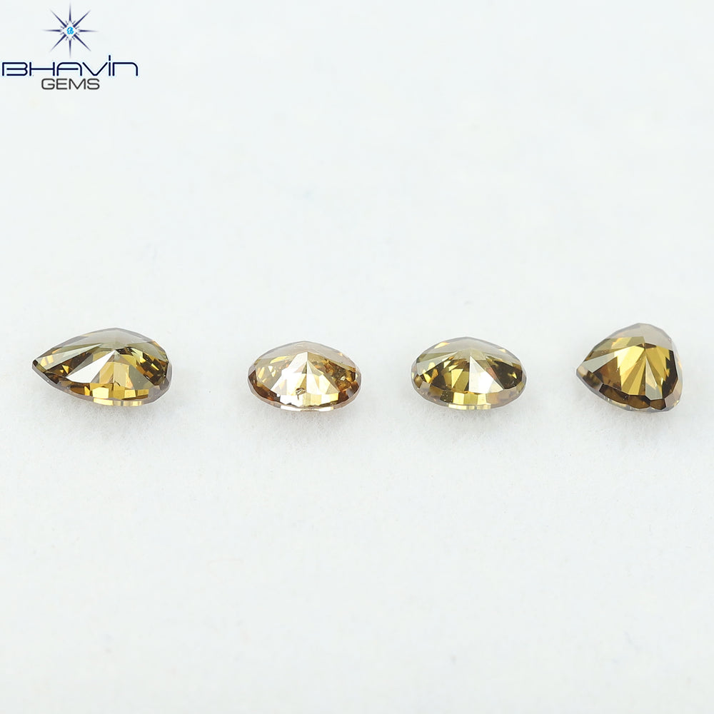 1.13 CT/4 Pcs Natural Mix Diamond Brown Color Clarity VS (5.44 MM)