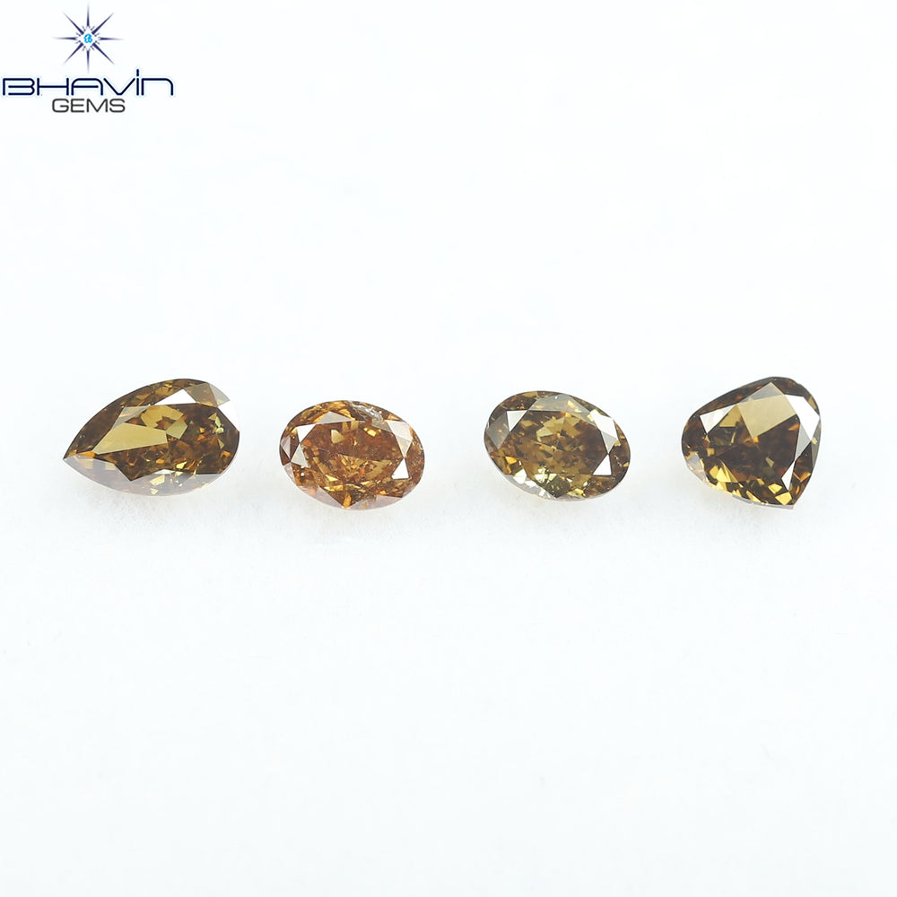 1.13 CT/4 Pcs Natural Mix Diamond Brown Color Clarity VS (5.44 MM)