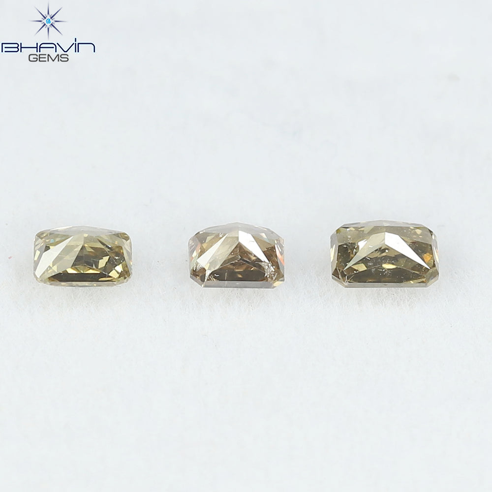 0.86 CT/3 Pcs Natural Mix Diamond Brown Color Clarity SI (4.50 MM)